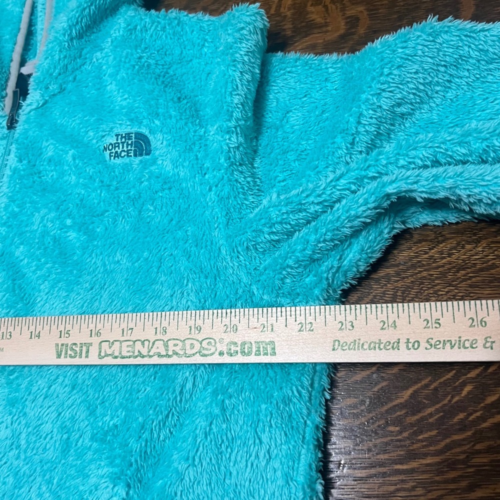 The North Face Fleece Hoodie Womens XL Teal Blue Osito Full Zip Jacket CF2Z - Picture 8 of 8